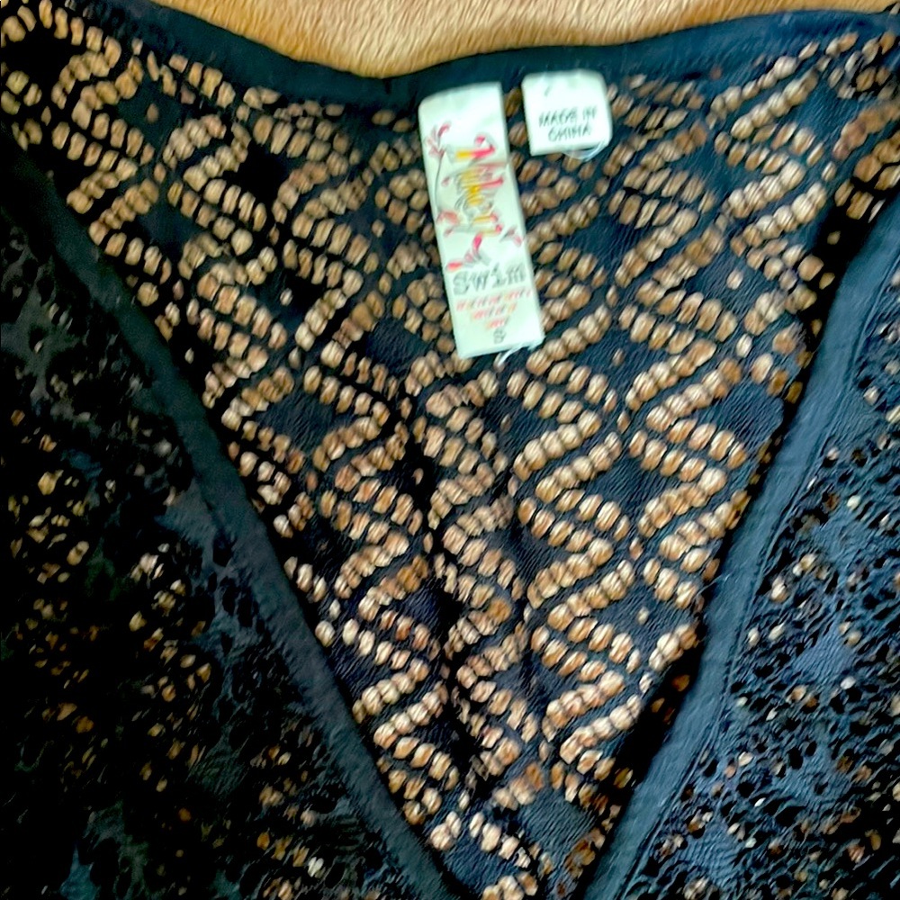 Elegant Black Lace Swim wear cover